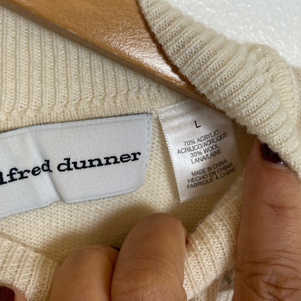 Alfred Dunner Wool Blend Embroidered Sweater Mock Neck Size L Preppy Cottagecore - Picture 12 of 13